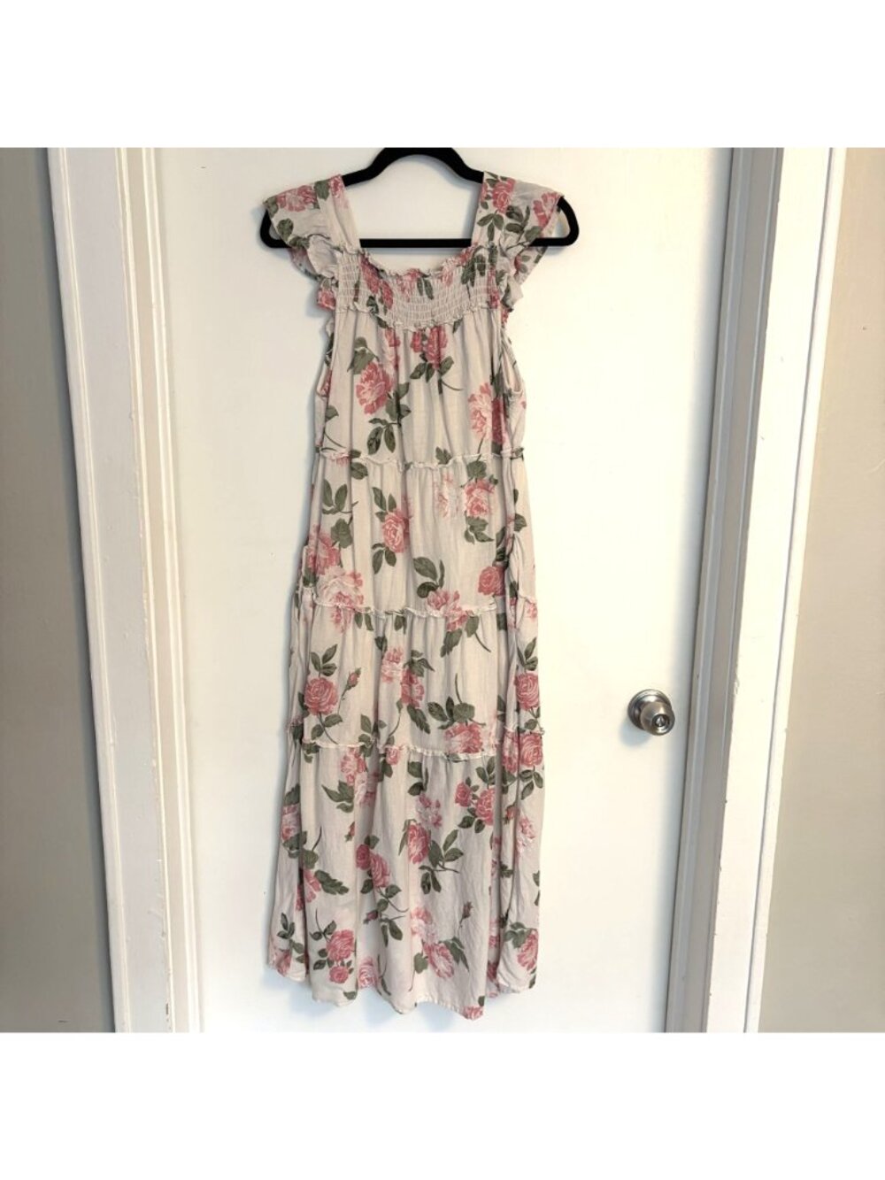 Old Navy Midi Dress XS Romantic Cottagcore Milkmaid Countryside Floral Smocked - Picture 7 of 13